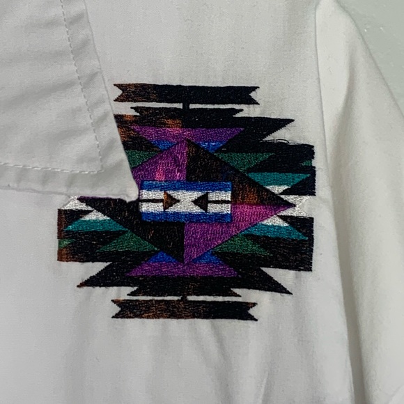 Western Club Pearl Snap Shirt Aztec Embroidery sz 2XL - Picture 4 of 7